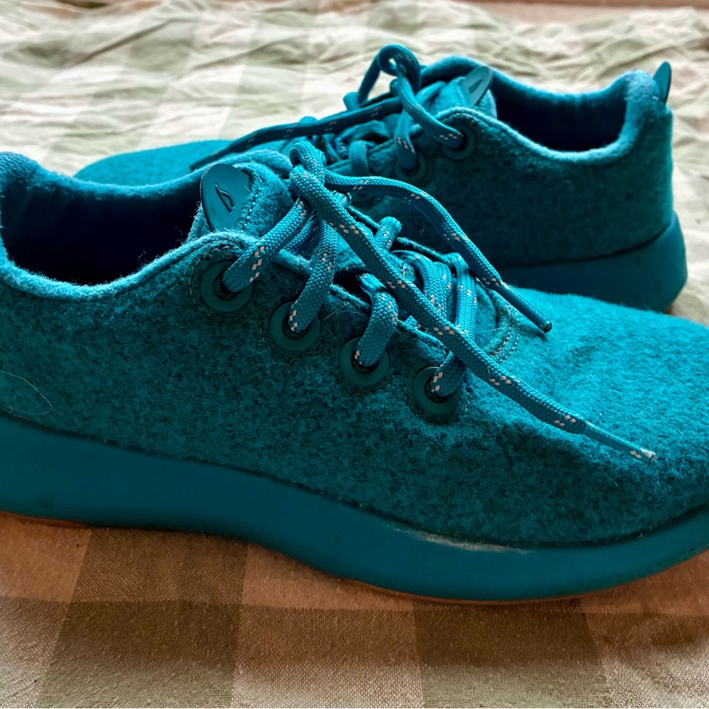 allbirds Merino Wool Mizzles Teal Blue Runners Sneakers All Weather Women’s 8 - Picture 4 of 9